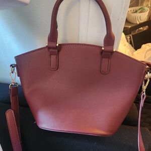 Madison West Burgundy Satchel Bag